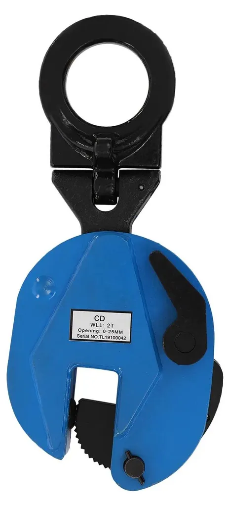 Pince de levage pour tôle d'acier 2t capacité épaisseur 0-25mm bleue