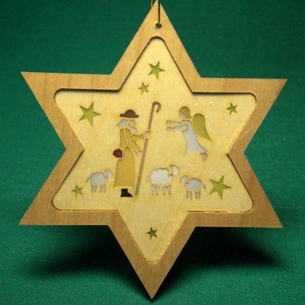 Christbaumschmuck Stern mit Hirte Höhe= 8cm NEU