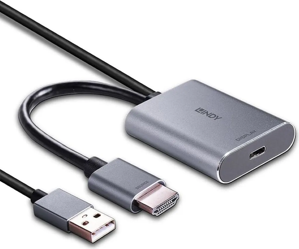 Lindy 43347 : Solution HDMI vers USB C pour moniteurs et Power Pass - 3