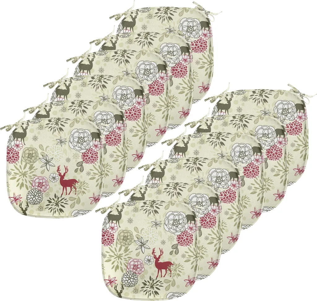 Coussin d'Assise Cuisine 40x40 cm Lot de 12 Décoration Table de Noël