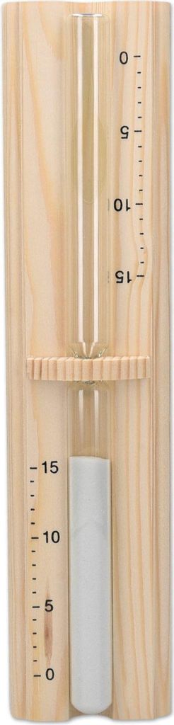 Navaris Sauna Sanduhr aus Kiefernholz - 15 Minuten Saunauhr - Hitzebeständige Holz Uhr zum Drehen - 29,5 x 7,5 x 4 cm - Hellbraun mit weißem Sand