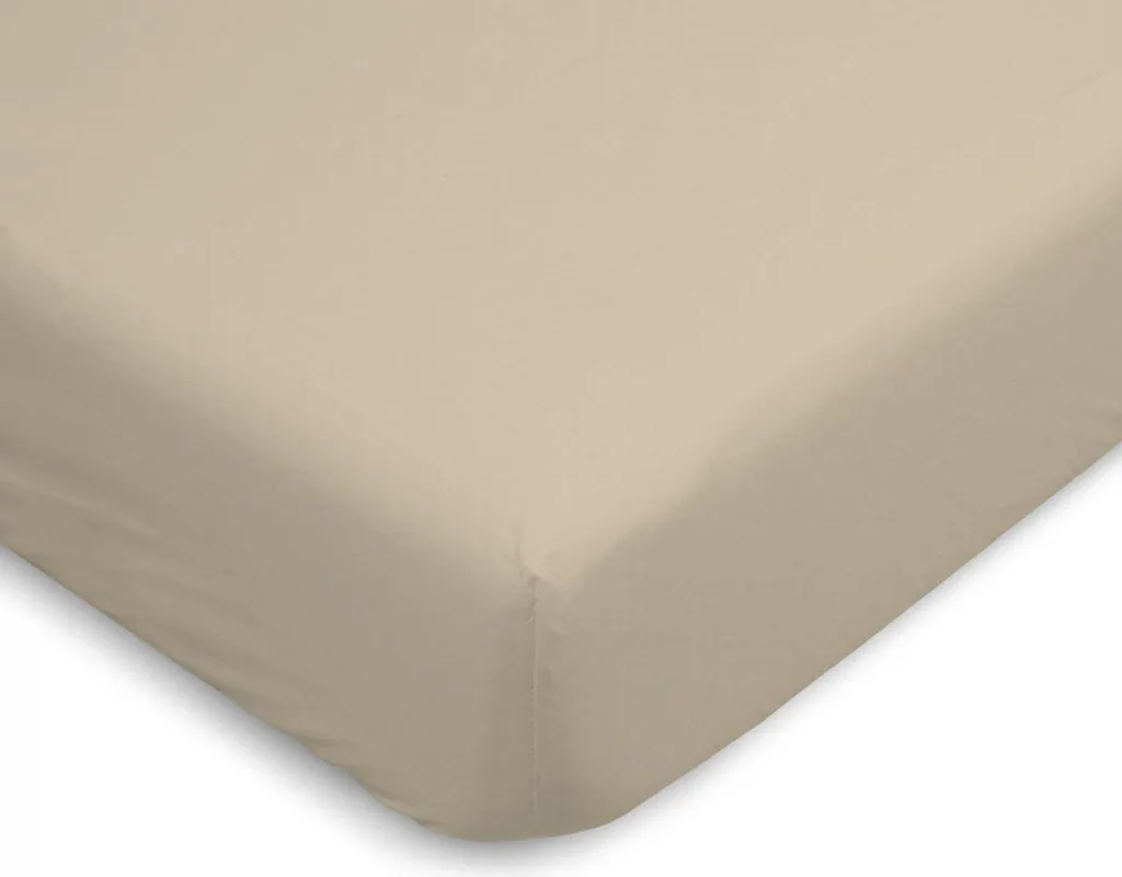 Drap housse 140x190cm Bleu Câlin en Percale de coton peigné coloris Lin