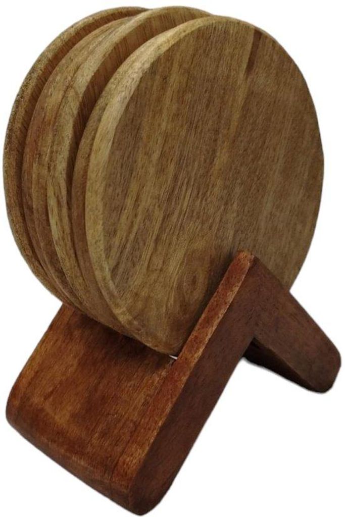 Lot de 6 dessous-de-plat en manguier avec support Image du produit 