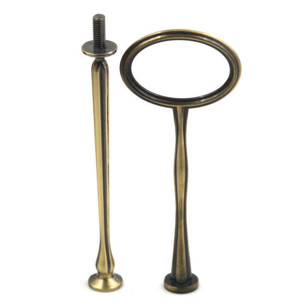 2/3 Ebenen Kuchenstangen Plattenstand Griff Anmeldung Hardware Hochzeitsfeier Vorräte-BronzeGröße:2 Tier