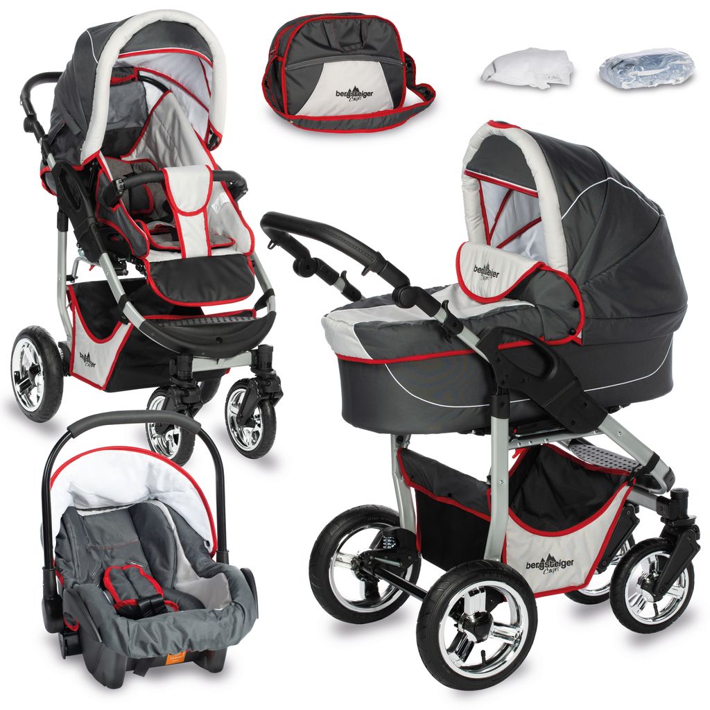 Kombi Kinderwagen Babywanne Sportwagen Autositz Babyschale Schwenkräder 22 FARBE 