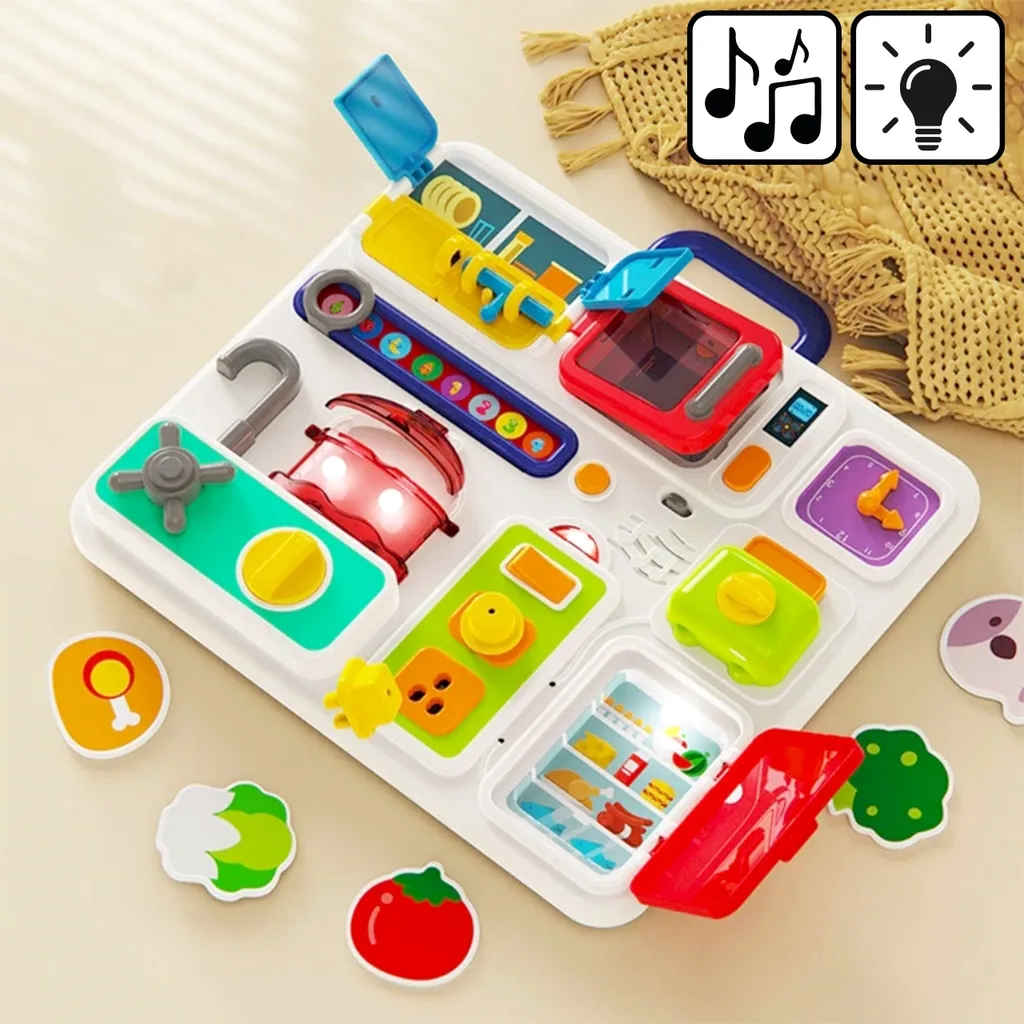Jouet Éducatif Montessori - Tableau de Manipulation Bébé Multicolore - 14