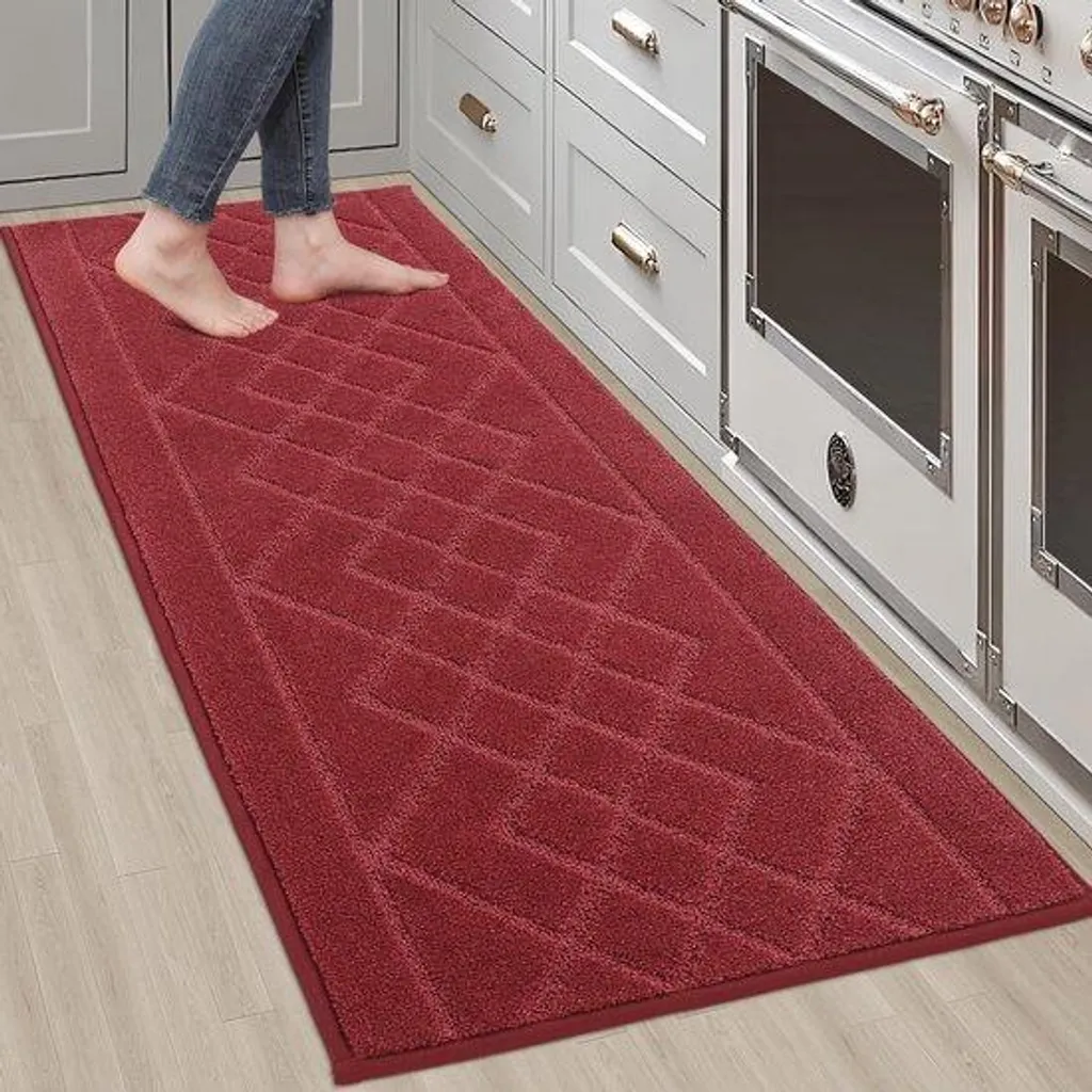 Tapis de passage rouge pour cuisine et salle à manger moderne