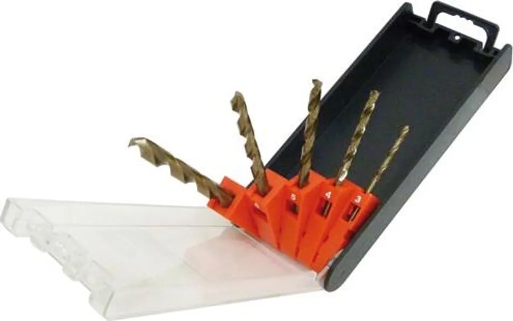 Jeu de 5 forets Tecn'x HSS Cobalt 5% Riss pour métaux durs et inox