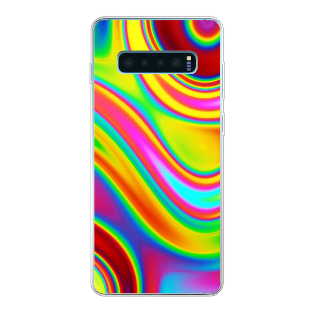 MuchoWow Handyhülle Schutzhülle Hülle für Samsung Galaxy S10 Lite Kunst - Wellen - Farben - Psychedelisch Silikon Softcase Handy Hülle - Schutz