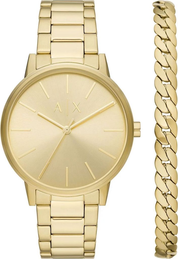 Herren-Armbanduhr Armani Exchange AX7144SET in Gold Design. Produktbild 