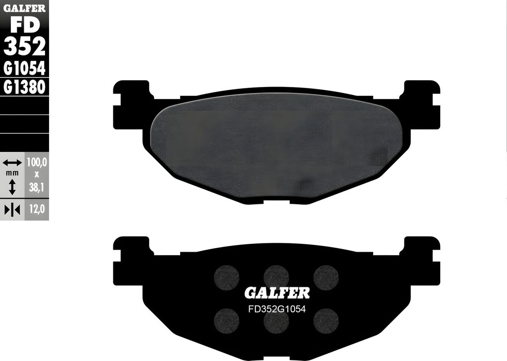 Bremsbeläge Set Galfer 2x FD169G1054 & 1x FD352G1054 Semi-Metall vorne & hinten für Yamaha YP Majesty 400 ccm Bj. 2005