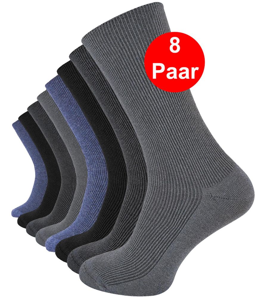 Cotton Prime® Gesundheitssocken 8 Paar, ohne Gummibund Produktbild 
