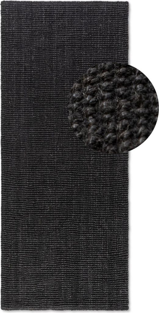 Hanse Home Bouclé Jute Teppich Jaipur Dunkelschwarz Produktbild 