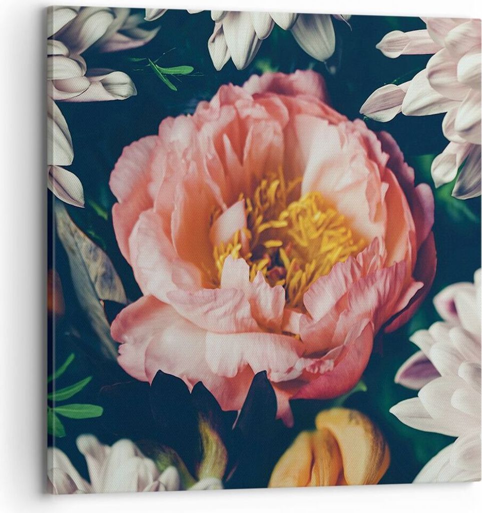 Bild auf Leinwand - Leinwandbild - Einteilig - Blumen Pfingstrose Holzig - 70x70cm - Wand Bild - Wanddeko - Wandbilder - Leinwanddruck - Bilder - W...