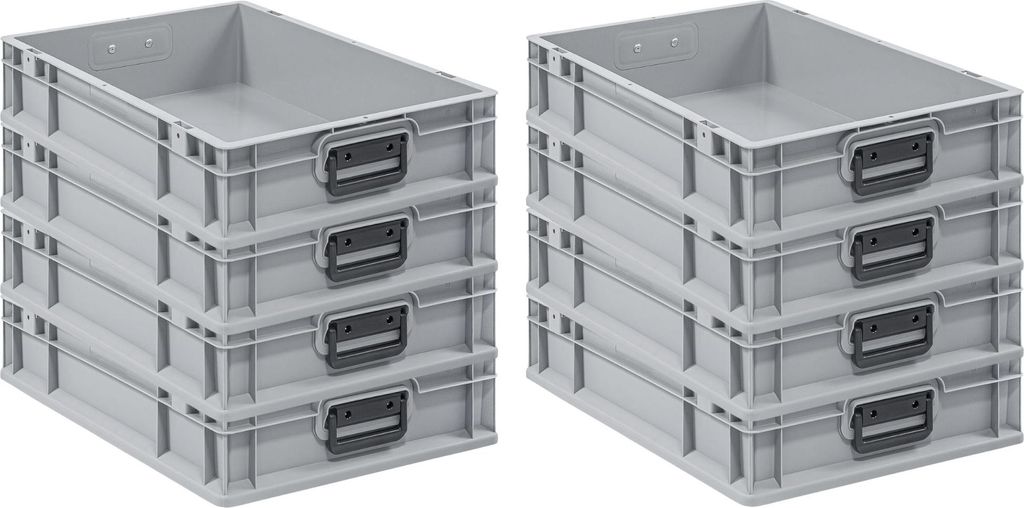SuperSparSet 8x Eurobox NextGen Portable Duo Germany | HxBxT 12x40x60cm | 23 Liter | Eurobehälter, Transportbox, Transportbehälter, Stapelbehälter