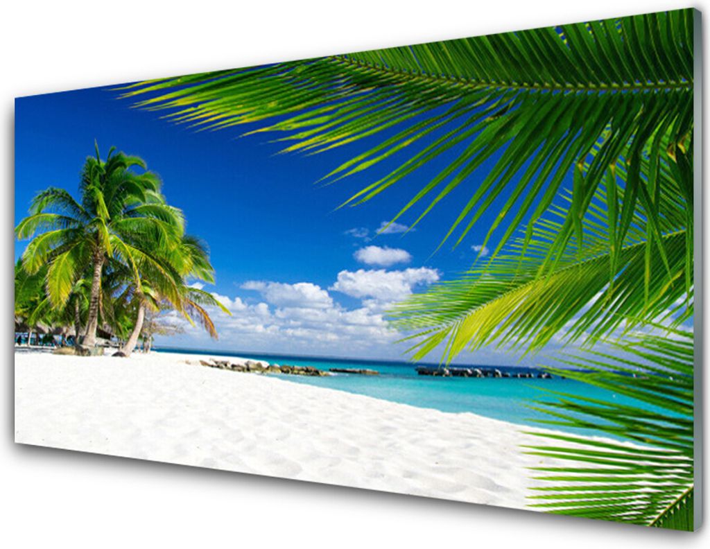 Acrylglasbilder 100x50 Wandbild Druck Strand Palmen Landschaft