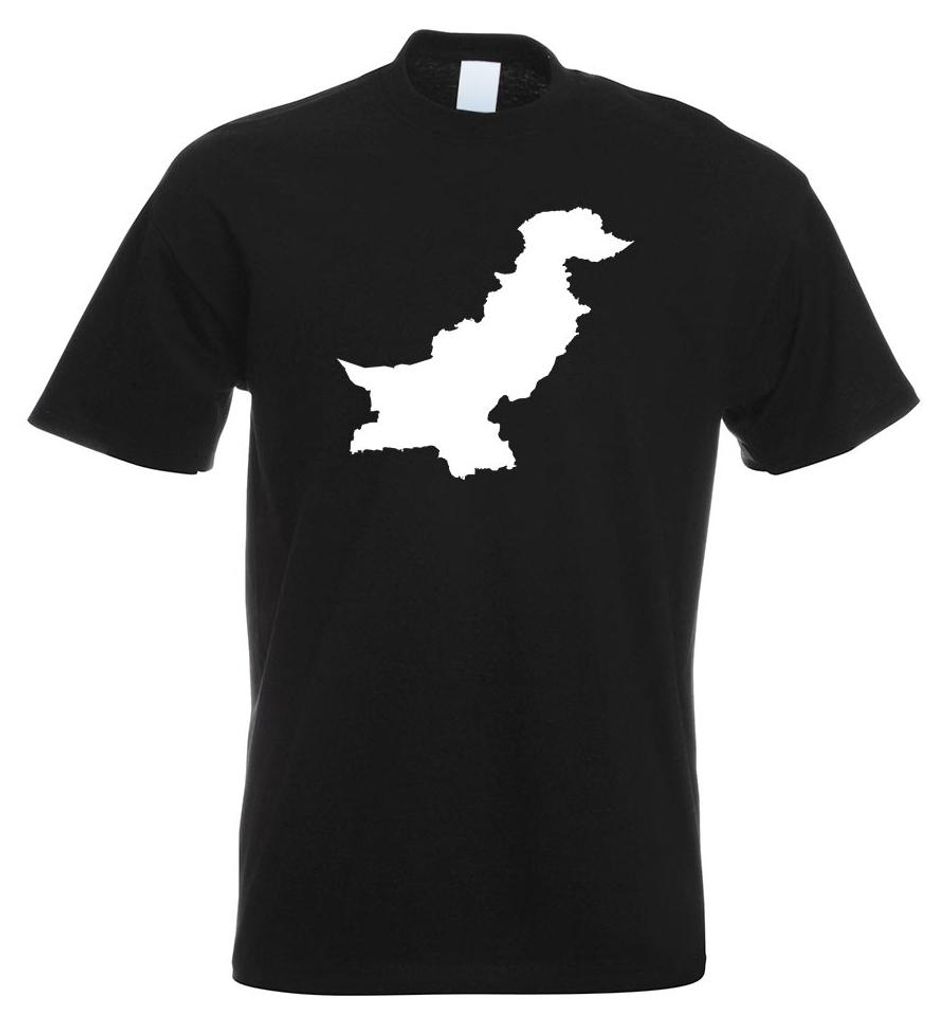 Kiwistar - T-Shirt - schwarz - Pakistan Umriss Kontur Herren Funshirt Bedruckt Design Sprüche Spruch Motive - mit Motiv Bedruckt - Funshirt Design...