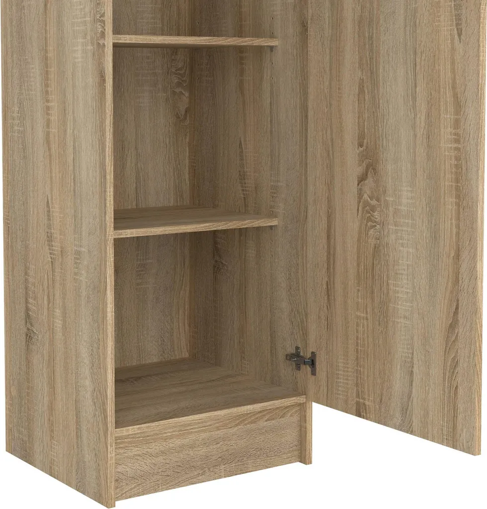 Armoire de Chambre Fox 1 Porte Chêne - Solution Rangement Entrée et Duo