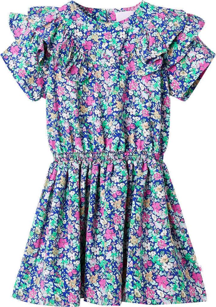 Kinderkleid mit Rüschenärmeln Kobaltblau 116
