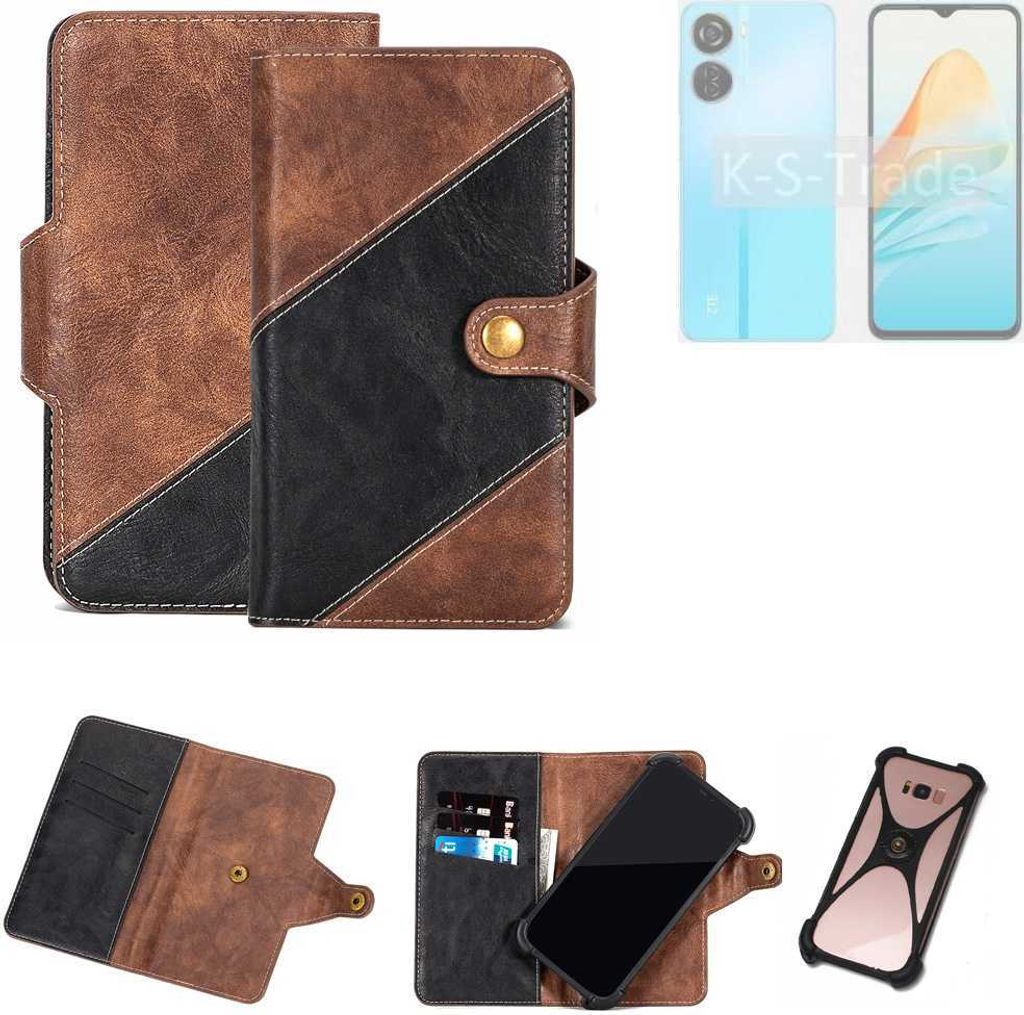 K-S-Trade Handyhülle Schutzhülle Bookstyle Case kompatibel mit ZTE Axon 40 Lite Klapphülle Cover Hülle Schutztasche 1x