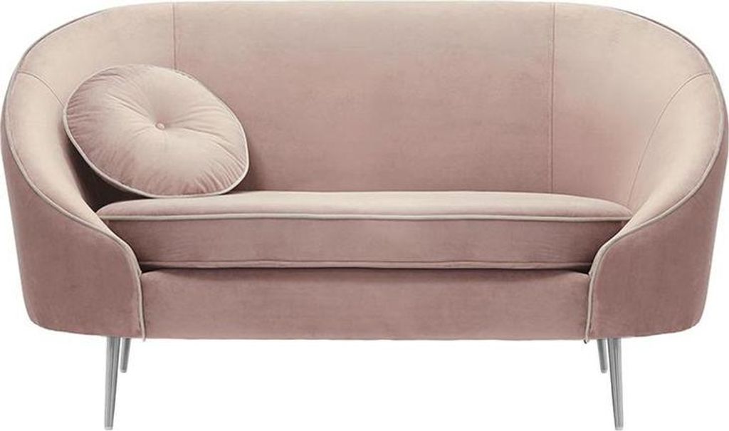 Zweisitzer-Sofa Kooper-Velluto 14-Contrast piping-chrome metal