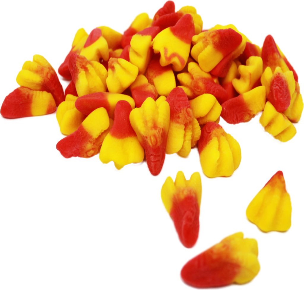 Fruchtgummi Jelly Chicken Feet Hühner Füße rot gelb halal Produktbild 