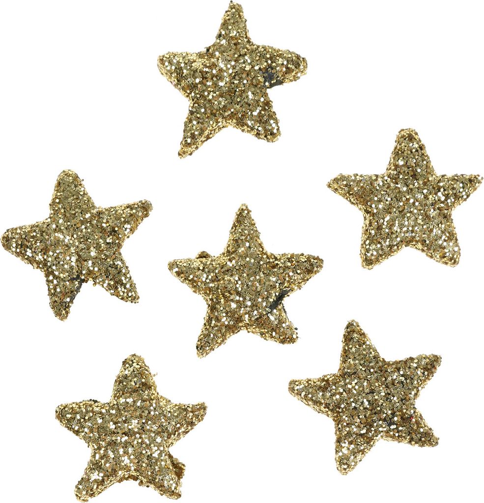 Sterne Glitzer Gold Deko 1,5cm 144 Stück Weihnachten Produktbild 