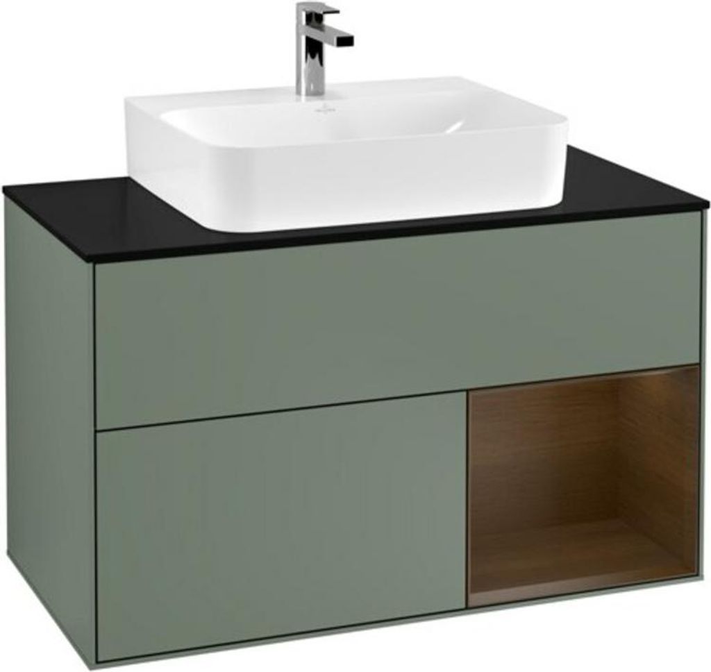 V&B Waschtischunterschrank Finion 100, Pl b m, Reg re wal ven, Oli. m Lac