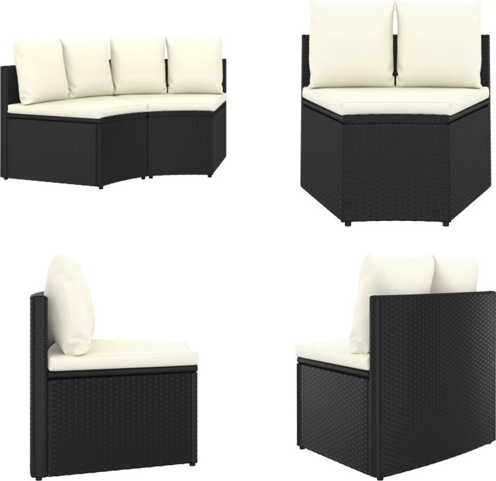vidaXL 2 tlg. Garten Sofagarnitur mit Auflagen Poly Rattan Produktbild 