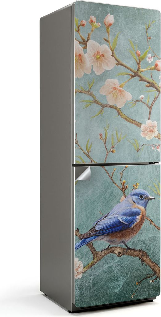 Glatter Stoff in Falten – Kühlschrank Aufkleber – Klebefolie Kühlschrank – Kühlschrank Nachbildung – Kühlschrankfolie selbstklebend –...