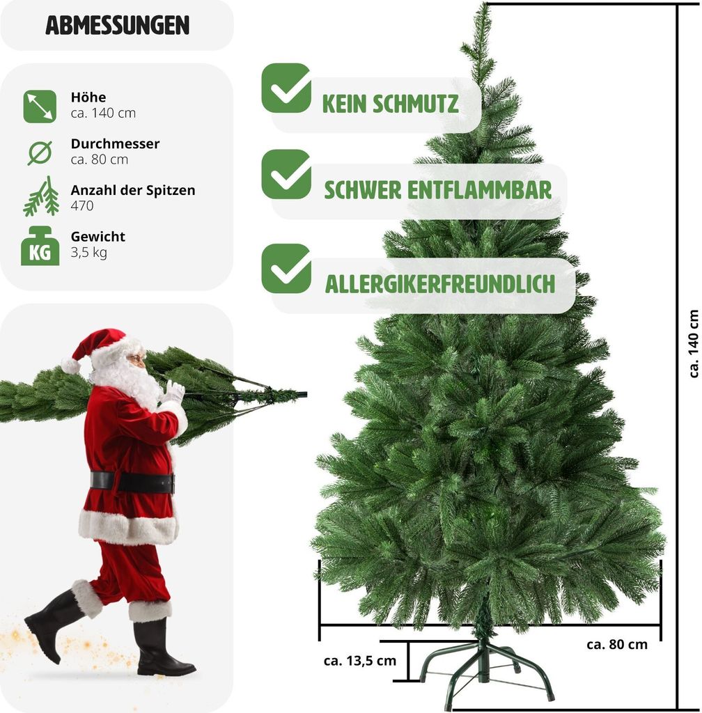 Weihnachtsbaum künstlich mit Metallständer Spritzguss - 140 Produktbild 5