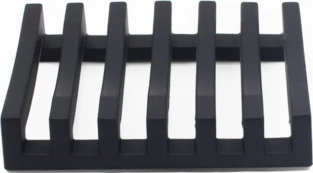 Portasapone Design Nero INF - Silicone Antiscivolo con Scarico