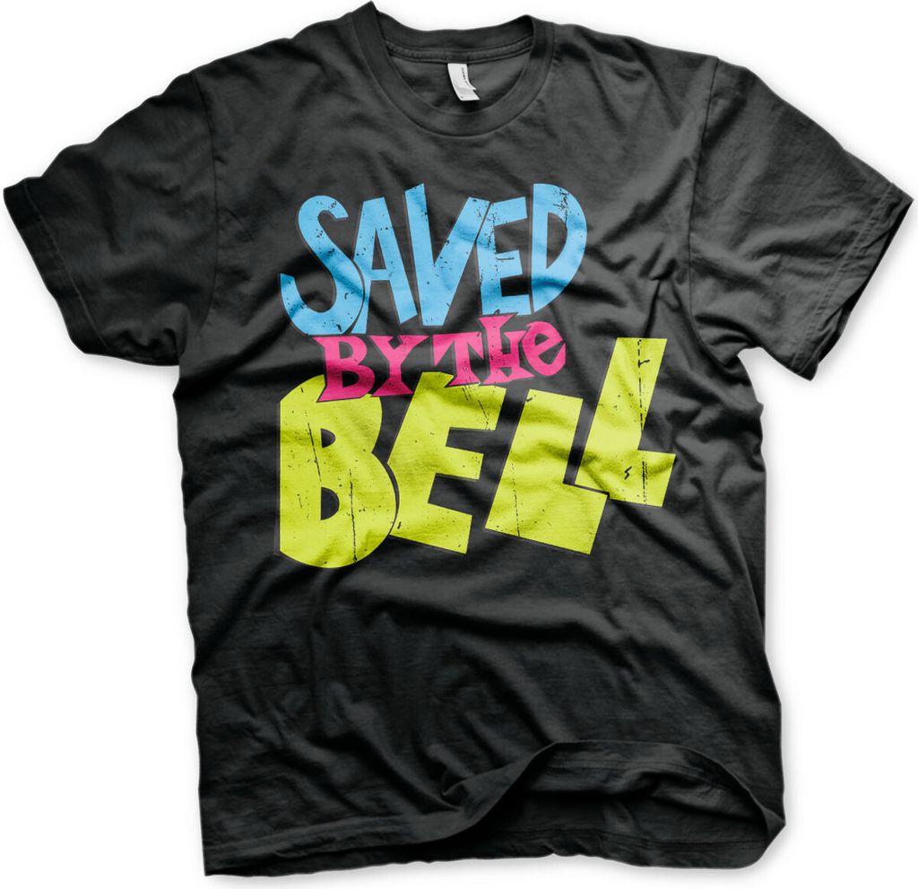 Saved By The Bell Distressed Logo T-Shirt - Small - Black