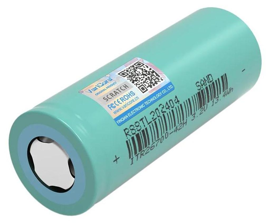 LiFePO4 Akku - 26700 Zelle 3,2V - 4000mAh - 3C Hochstromentladung - für 12V 24V 36V 48V Akkupack DIY & E-Dreirad - 16 Stück