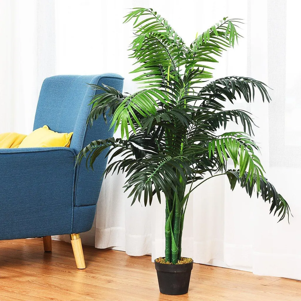 Palmier artificiel réaliste 150cm plante verte pour décoration salon