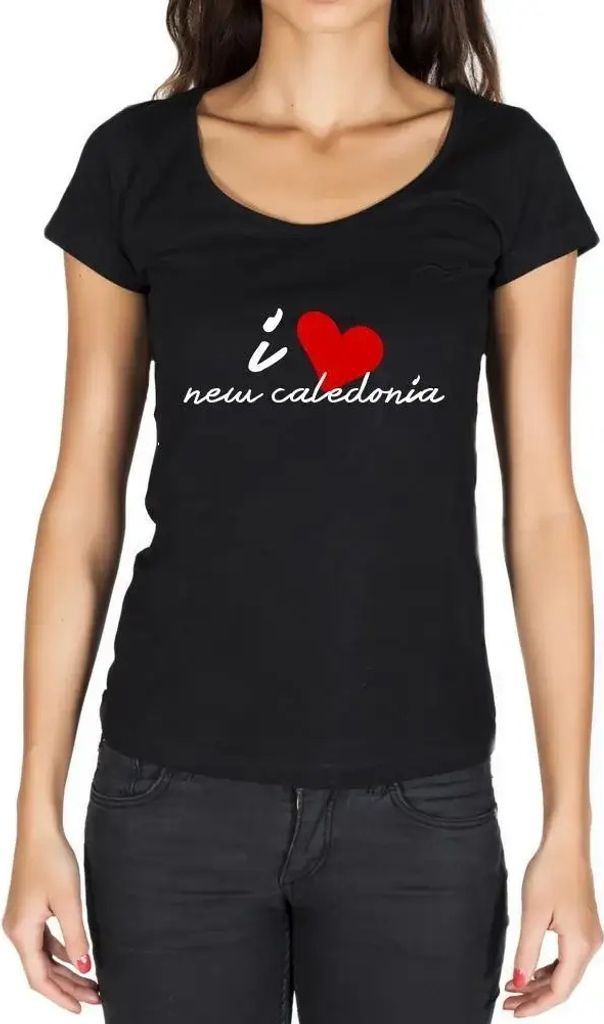 Damen Grafik T-Shirt Ich liebe Neukaledonien – I Love New Caledonia – Öko-Verantwortlich Vintage Jahrgang Kurzarm Lustige Druck Geburtstag Ges...