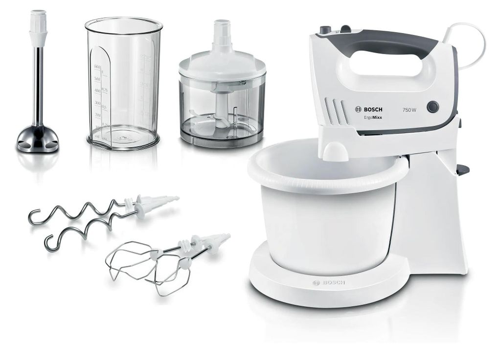 Bosch MFQ37490, Handmixer, Grau, Weiß, Mixen, 1,3 m, 3 l, Produktbild 