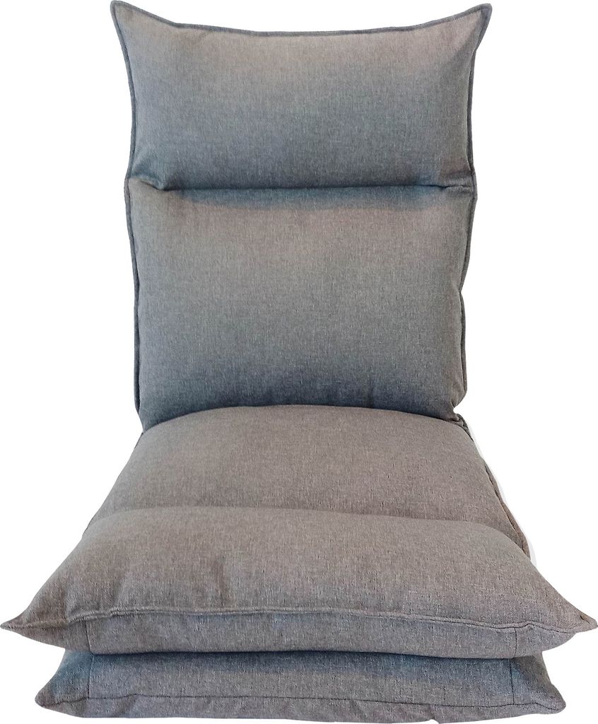 Rebecca Mobili Sesselsitz aus Metall und grauem Polyester Produktbild 
