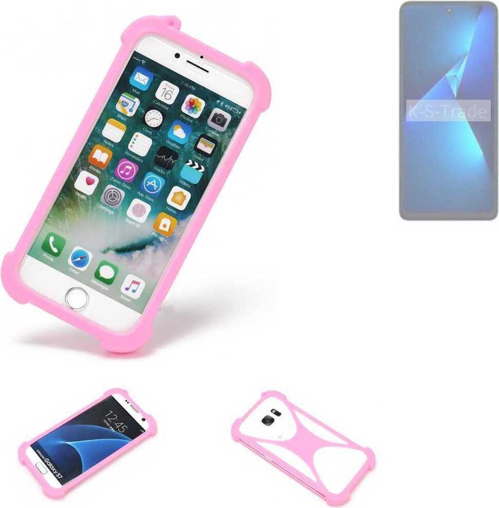 K-S-Trade Handy Hülle kompatibel mit Tecno Pova 5 Schutz Hülle Bumper Silikon Schutz Hülle Cover Case Silikoncase Silikonbumper TPU Softcase