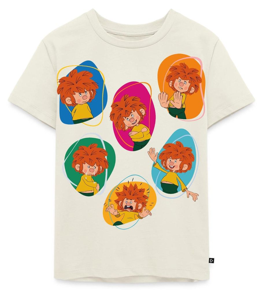 Spreadshirt Pumuckl Zeigt Verschiedene Emotionen Kinder Premium T-Shirt, 122/128 (6 Jahre), Naturweiß