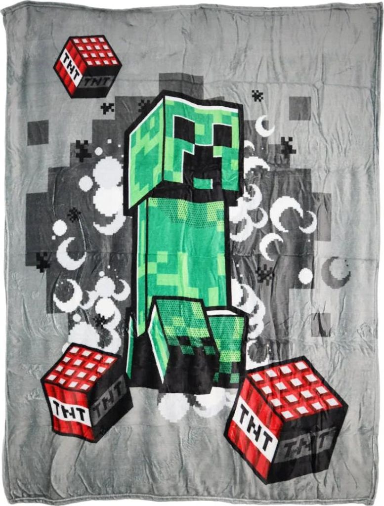 Minecraft Creeper Flanell Fleecedecke Kuscheldecke Wohndecke 130x160 cm