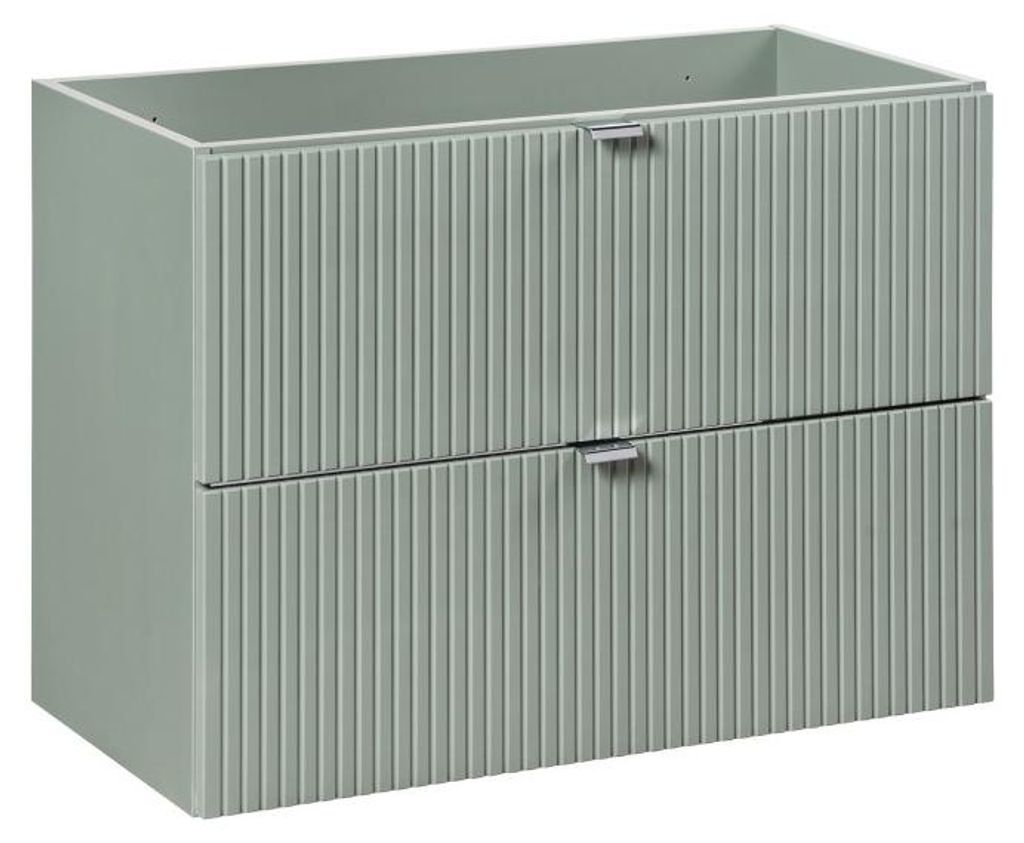 Möbel unter Waschtisch ELVINA – 80 cm – 2 Schubladen – Pastell Salbeigrün – Hängendes Möbel