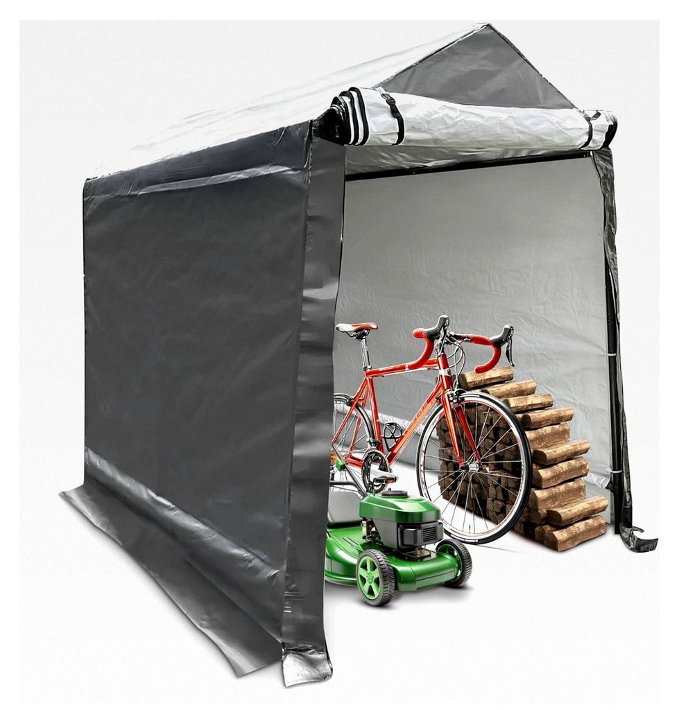 Geräteschuppen 170x240x213cm 8,7 m³, Gartenhaus, Fahrradgarage, Motorradgarage, Werkzeugschuppen, Zeltgarage, Werkzeugzelt (Anthrazit, 240x170x22...