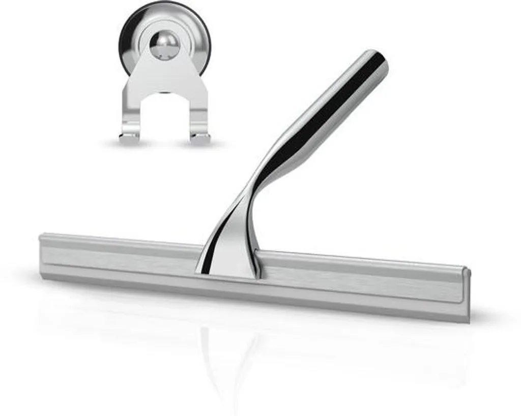 Nettoyant Vitre Douche en Inox Gris avec Tuyau Flexible et Support 3M