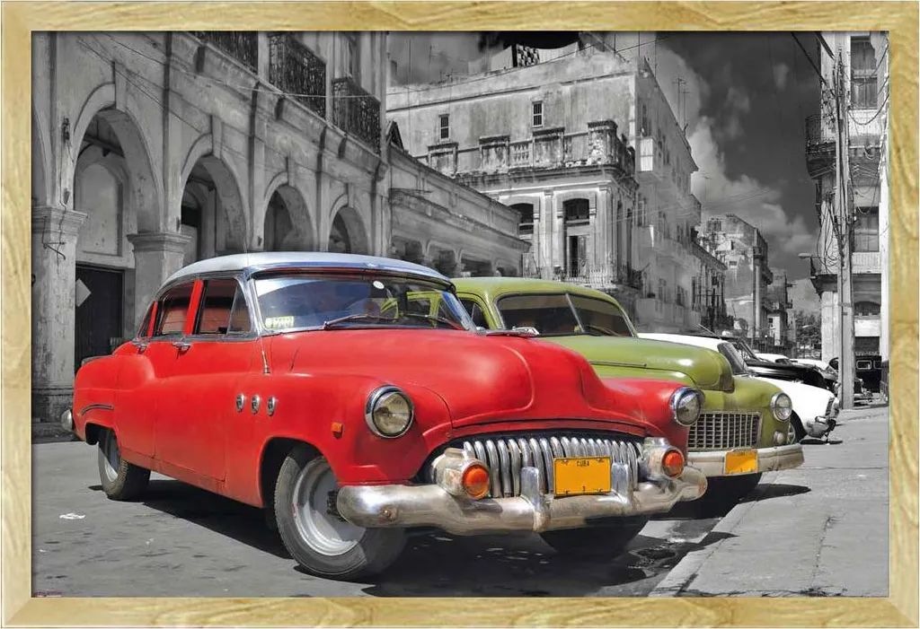 Set Arredo: Poster Cuba + Cornice Shinsuke® MDF Faggio 61x91,5 cm