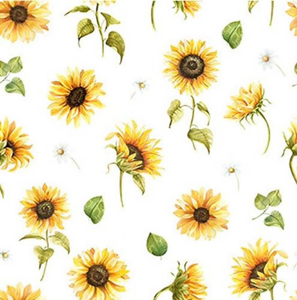 20 Servietten Sunflower blanc - Blütenmeer von Sonnenblumen 33x33cm