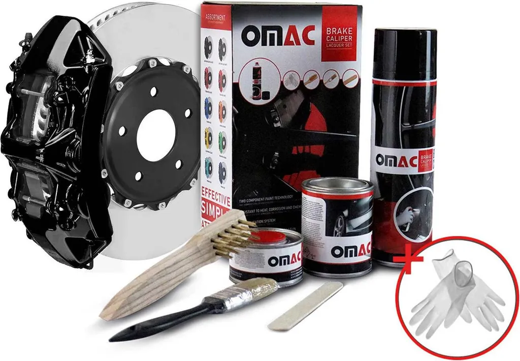 Kit Peinture Etrier de Frein Noir Brillant Haute Température OMAC