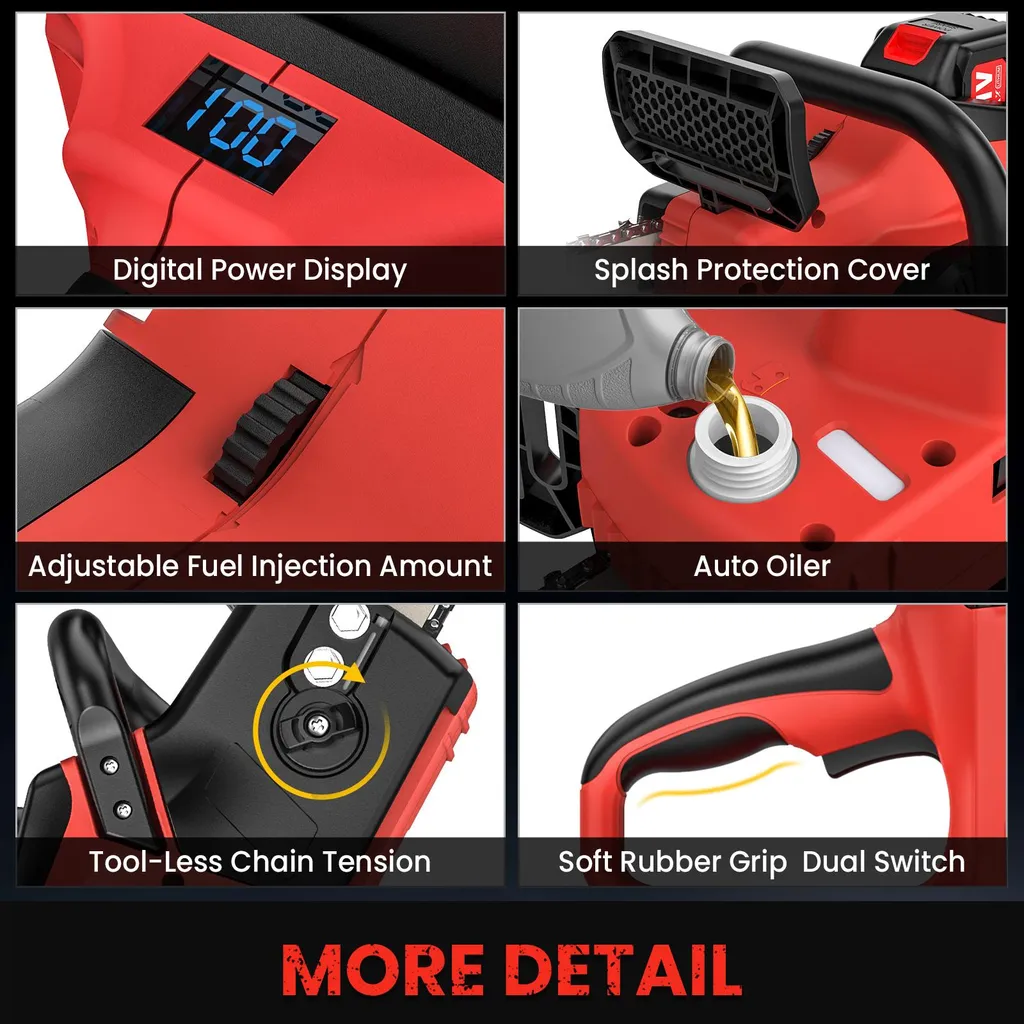 Tronçonneuse électrique sans balai 16 pouces avec pack de 2 batteries - 5