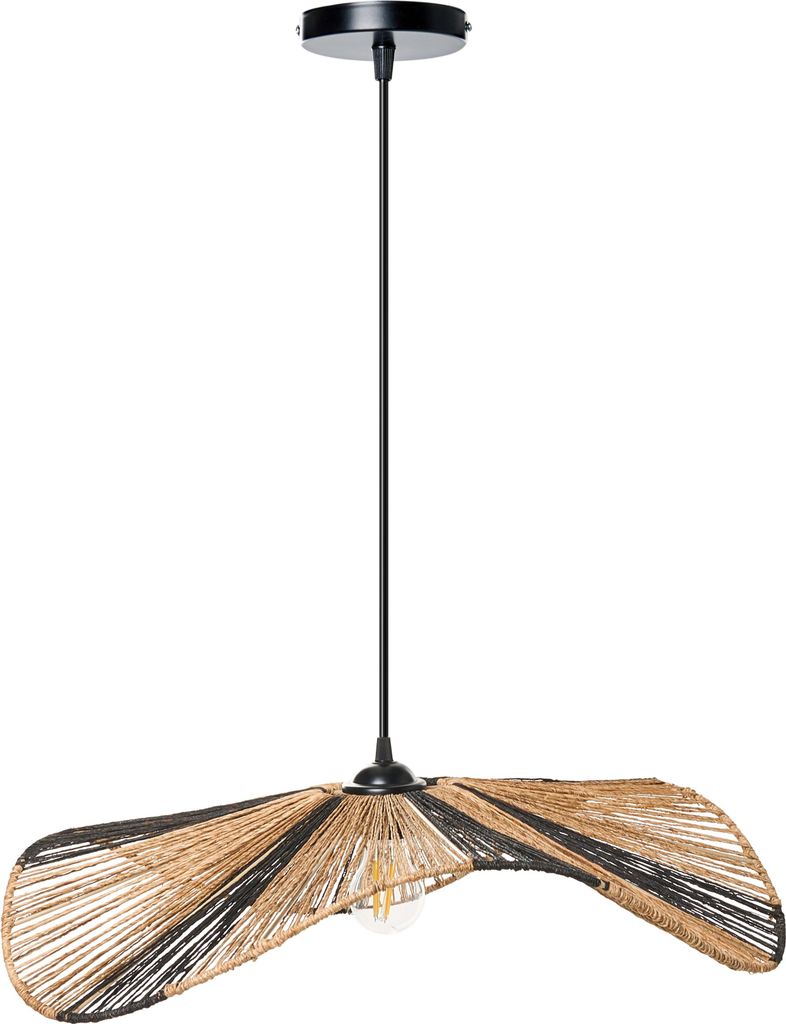 BELIANI Hängelampe aus natürlicher Jute im Boho-Stil mit offener Glühbirne handgemacht für Wohn- und Esszimmer