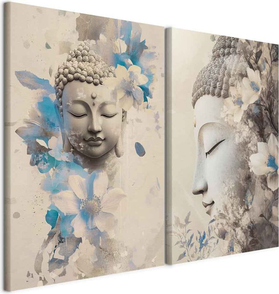 murando - Handart Set Meditationsbild Kunstdrucke auf Leinwand 40x30cm 2 Teilig je 20x30cm Collage 2er Mehrteiligen Gemälden Vlies Leinwandbild mi...
